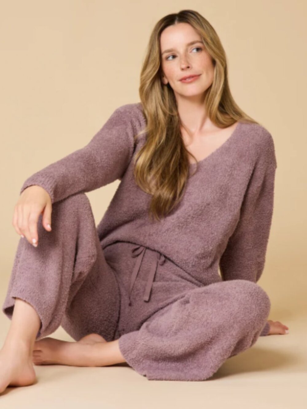 Softies brand solid marshmallow V-neck top.  Size SMALL.  NEW with tags
